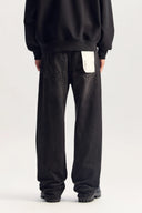 Jeans PURPLE, Logo Embroidery – Negru