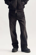 Jeans PURPLE, Logo Embroidery – Negru