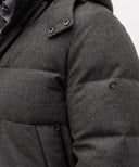 Geaca STEFANO RICCI, Brown quilted wool and cashmere down jacket