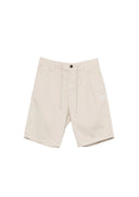 Pantaloni scurti ELEVENTY, garment-dyed cotton jogger bermuda shorts, Cream