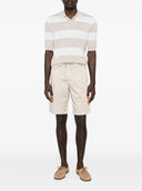 Pantaloni scurti ELEVENTY, garment-dyed cotton jogger bermuda shorts, Cream