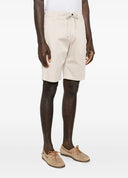Pantaloni scurti ELEVENTY, garment-dyed cotton jogger bermuda shorts, Cream