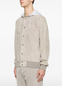 Jacheta ELEVENTY, hooded suede jacket, Cream