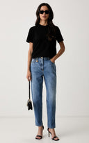 Tricou ELISABETTA FRANCHI, button-back T-shirt, Negru