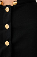 Tricou ELISABETTA FRANCHI, button-back T-shirt, Negru