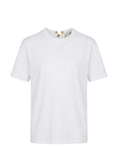 Tricou ELISABETTA FRANCHI, button-back T-shirt, Alb