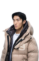 Geaca ALPHASTYLE, Kudu Double Hood Down Jacket, Crem