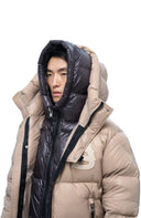 Geaca ALPHASTYLE, Kudu Double Hood Down Jacket, Crem