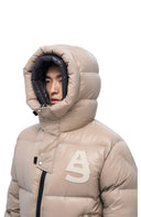 Geaca ALPHASTYLE, Kudu Double Hood Down Jacket, Crem