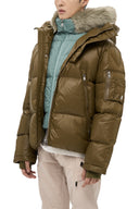Geaca ALPHASTYLE Kudu Hooded Fur Jacket – Khaki