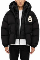 Geaca ALPHASTYLE, Kudu Matte Double Hood Down Jacket, Negru