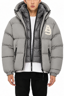 Geaca ALPHASTYLE, Kudu Matte Double Hood Down Jacket, Gri