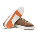 Sneakers SANTONI, Suede Sneakers In Brown Leather