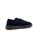 Sneakers SANTONI,  Suede Sneakers In Blue Leather