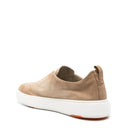 Loafers SANTONI, suede loafers, olive brown
