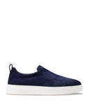 Loafers SANTONI, Men's blu suede slip-on sneaker