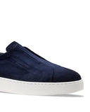 Loafers SANTONI, Men's blu suede slip-on sneaker