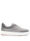 Loafers SANTONI, Suede slip-on sneaker, Grey
