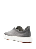 Loafers SANTONI, Suede slip-on sneaker, Grey