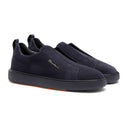 Loafers SANTONI, suede loafers, Dark Blue
