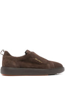 Loafers SANTONI, Suede slip-on, Brown