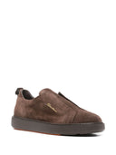 Loafers SANTONI, Suede slip-on, Brown