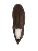 Loafers SANTONI, Suede slip-on, Brown