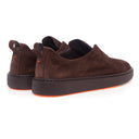 Loafers SANTONI, Suede slip-on, Brown