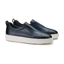 Loafers Santoni, blue leather slip-on sneaker