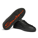 Sneakers SANTONI, black leather double buckle sneaker