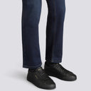 Sneakers SANTONI, black leather double buckle sneaker