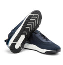 Sneakers SANTONI, blue stretch knit sneaker