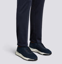 Sneakers SANTONI, blue stretch knit sneaker