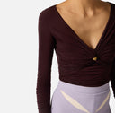 Bluza ELISABETTA FRANCHI, Jersey top with gold button, Visiniu