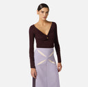 Bluza ELISABETTA FRANCHI, Jersey top with gold button, Visiniu