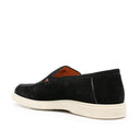 Loafers Santoni, Contrast Stitching Suede, Black