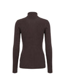Helanca ELISABETTA FRANCHI, Knit turtleneck top with openwork embroideries