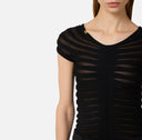 Top ELISABETTA FRANCHI, Cotton thread and viscose, Negru