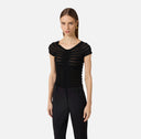 Top ELISABETTA FRANCHI, Cotton thread and viscose, Negru