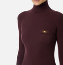 Bluza ELISABETTA FRANCHI,Ribbed knit top with breast pocket