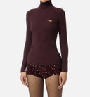 Bluza ELISABETTA FRANCHI,Ribbed knit top with breast pocket