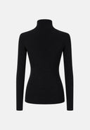 Bluza ELISABETTA FRANCHI, Ribbed knit turtleneck top, Negru