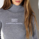 Bluza ELISABETTA FRANCHI, Ribbed knit turtleneck top, Gri