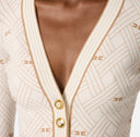 Top ELISABETTA FRANCHI, knit fabric with diamond-shaped jacquard fabric