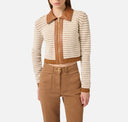 Cardigan ELISABETTA FRANCHI, Cardigan in chenille fabric with waffle stitch