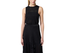 TOP ELISABETTA FRANCHI, Lurex Knit, Band, Black