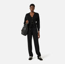 Cardigan ELISABETTA FRANCHI, Logo insert on back, Negru