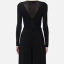 Top ELISABETTA FRANCHI, Top in open-knit fabric, Black