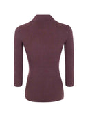 Bluza ELISABETTA FRANCHI, Micro-braided knit polo shirt, Maro