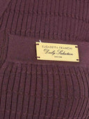 Bluza ELISABETTA FRANCHI, Micro-braided knit polo shirt, Maro